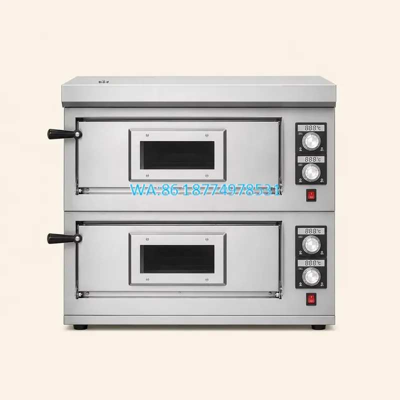 Wmwmnu Commercial Gas Pizza Oven Double Layer Countertop Design for Pizza Shop and Catering Use OEM ODM