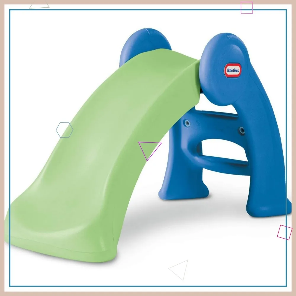 

Kids' Junior Play Slide, Green/Blue, Under 5 Feet - Easy Setup & Safe Fun