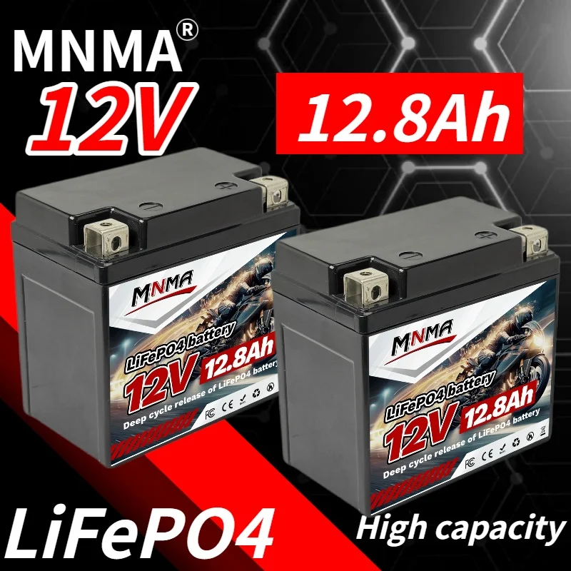 

12.8V 12.8Ah Motorcycle Battery LiFePO4 Scooter Starter 300A-400A Built in BMS Lithium Battery Voltage Protection For ATV UTV