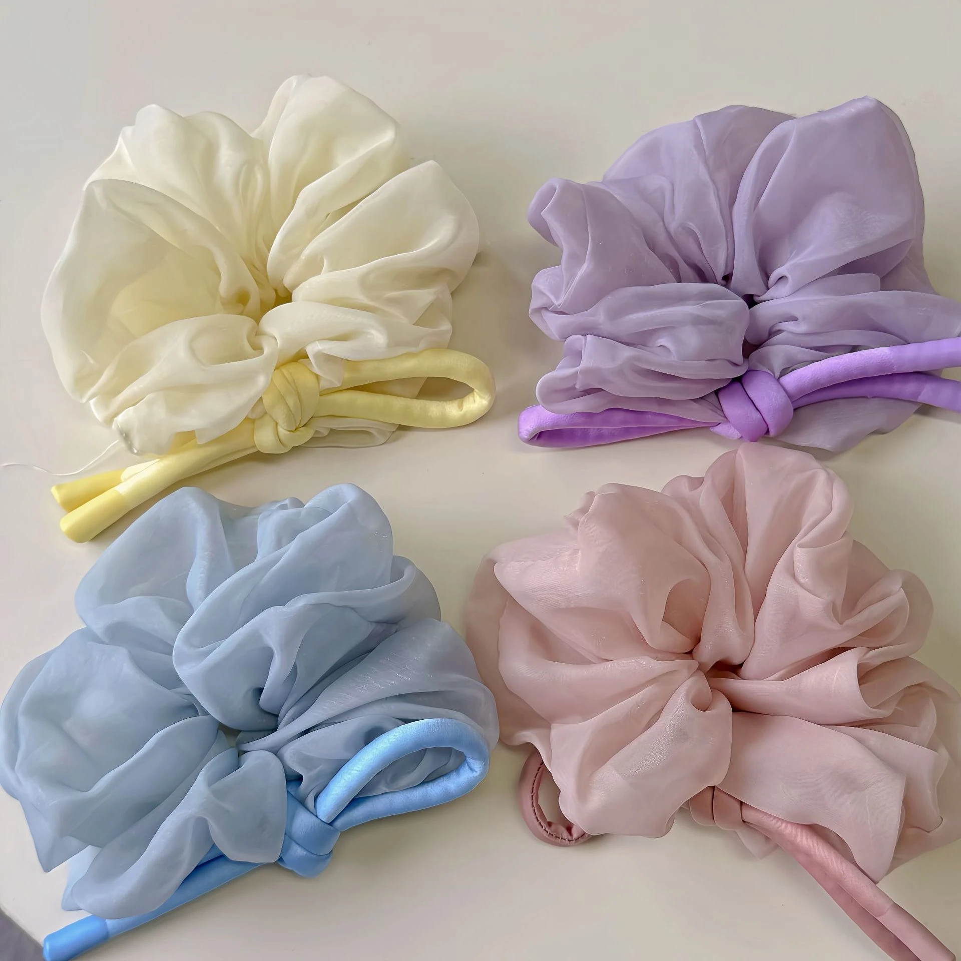 

NEW Korean Style Fluffy Bow Hair Scrunchies Oversized High Elastic Scrunchies Hair Bands Sweet Hair Accessories for Women Girls