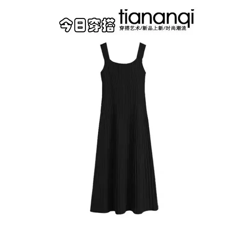 الربيع والخريف الكورية نمط المرأة الحد من العمر محبوك سترة سترة + التخسيس نمط بروتيل فستان قطعتين مجموعة #3