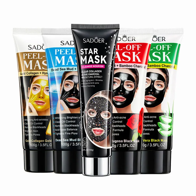 Маска-пленка SADOER Starry Sky Rose Aloe Collagen для глубокого очищения пор, удаления черных точек, осветления и увлажнения кожи, придающая сияние