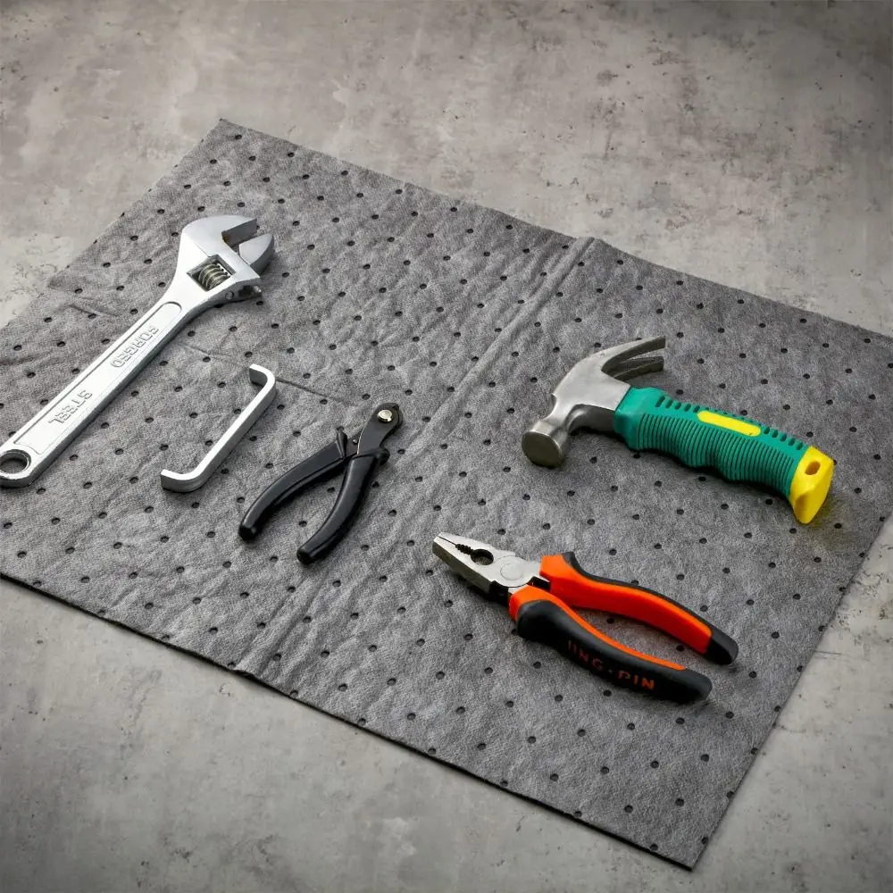5Pcs Durable 50*40cm Oil Absorbent Pads Absorbent Mat Heavy Weight Oil Spill Mat Reusable Grey Garage Floor Mat Basement