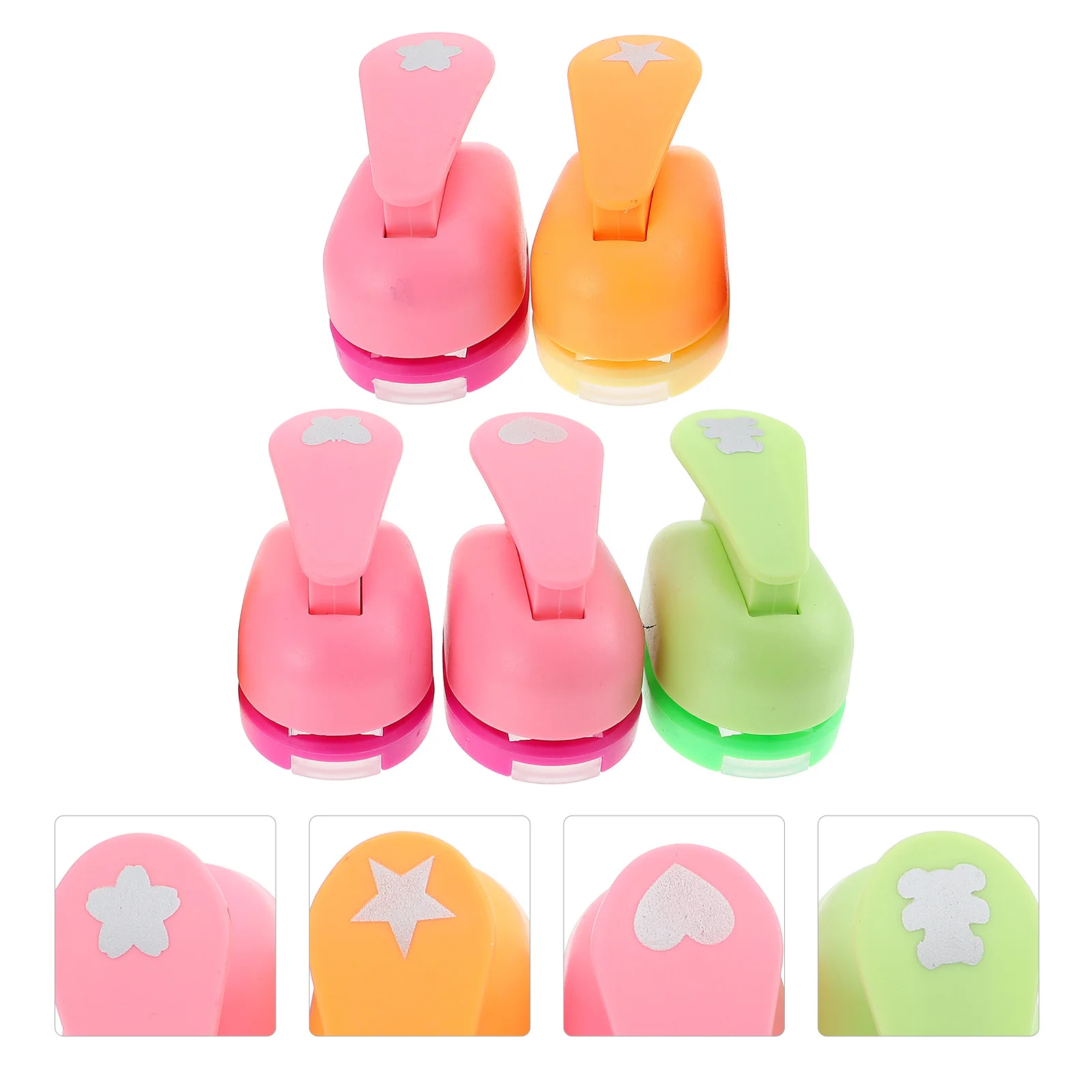 

5Pcs Multi-Function Household Paper Punchers Cartoon Portable Craft Puncher DIY Supply Ideal for Greeting Cards Scrapbook