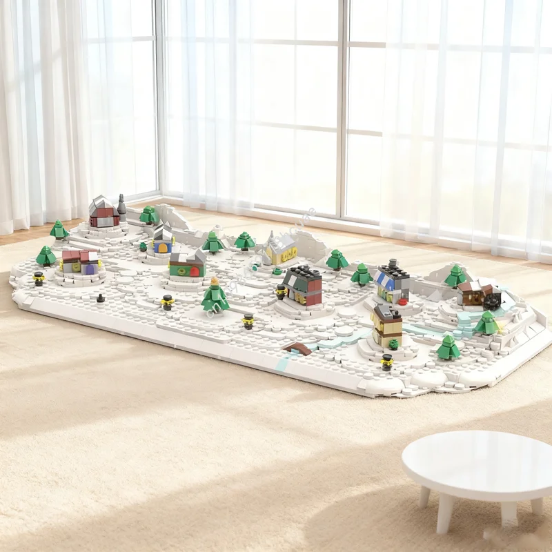 

1572pcs MOC Tiny Winter Village Display Seasonal Model Building blocks Construction DIY Brick Christmas gifts Kids toys Birthday