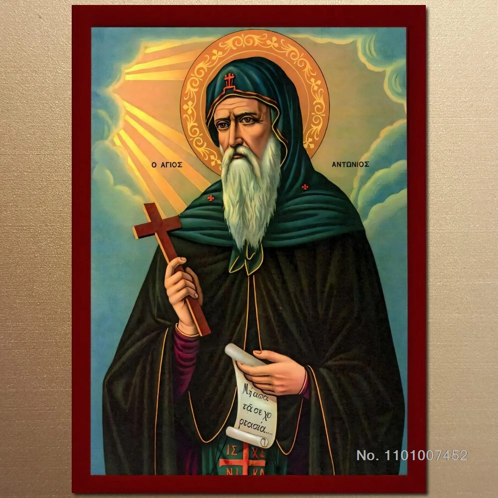 

Saint Anthony Large Canvas Print Wall Art Traditional Orthodox Painting HD Poster Printed Picture Religious Gift Bedroom Decor