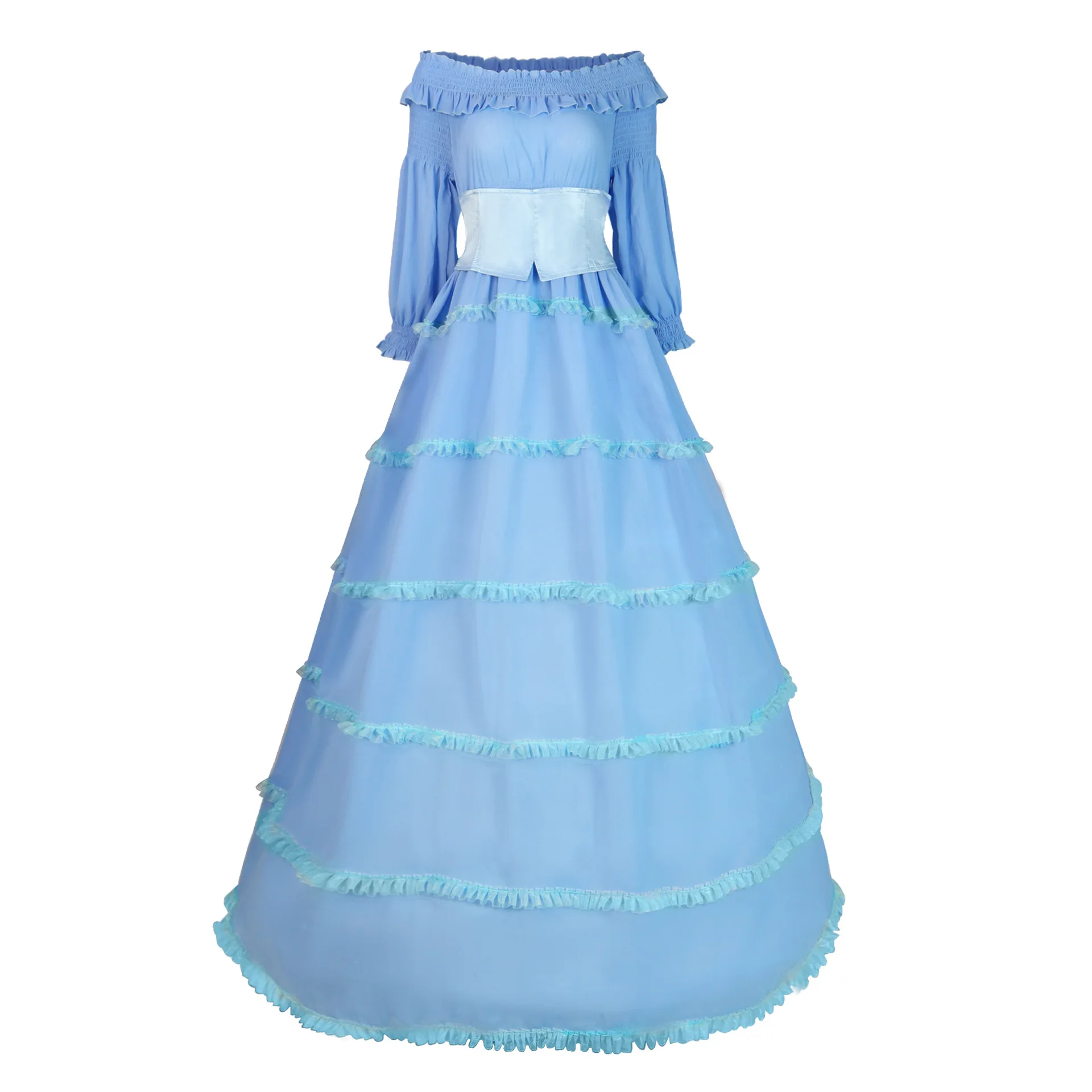

Halloween Little Mermaid Cos Dress Ariel Princess Dress Seven-quarter Sleeve Cake Dress Cosplay