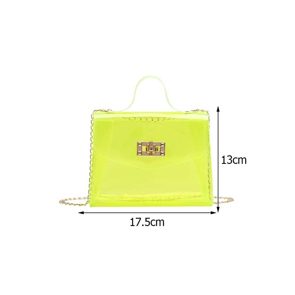 Summer Jelly Bags Woman Mini Cute Clear Shoulder Bag Chain Transparent Messenger Bags Girls Small Casual Fashion Wild Handbags