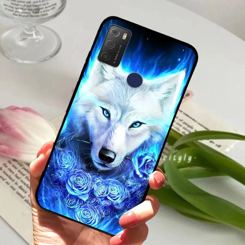 For TCL 20E Case 6125F 6156D Cool Animal Cartoon Soft Silicone Funda for TCL 20Y Phone Cover TCL20E Black Coque 6125D 6125H Capa