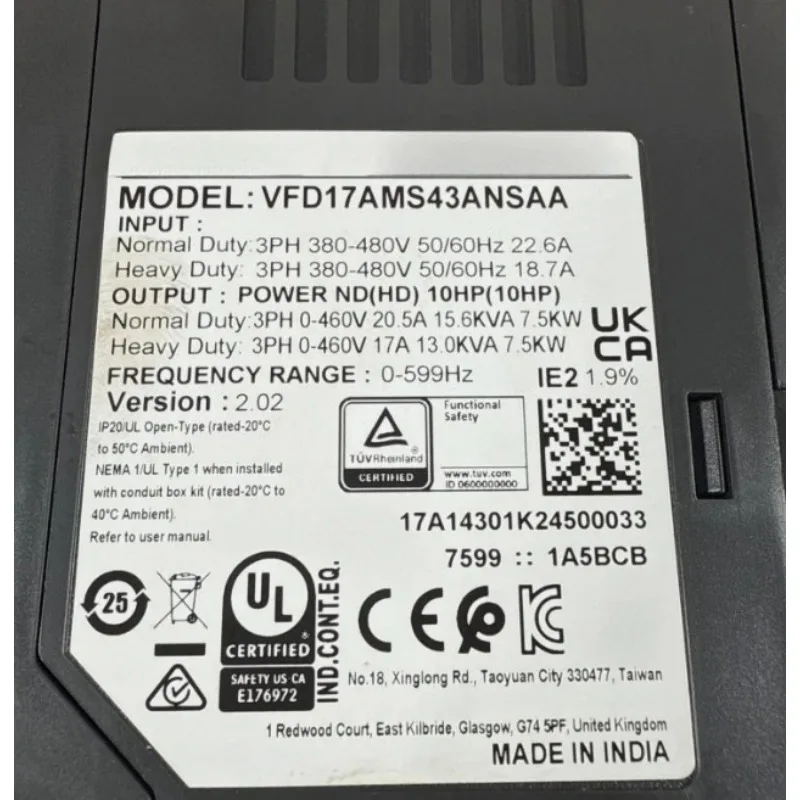 Make New VFD17AMS43ANSAA 380V 7.5KW New Expedited shipping