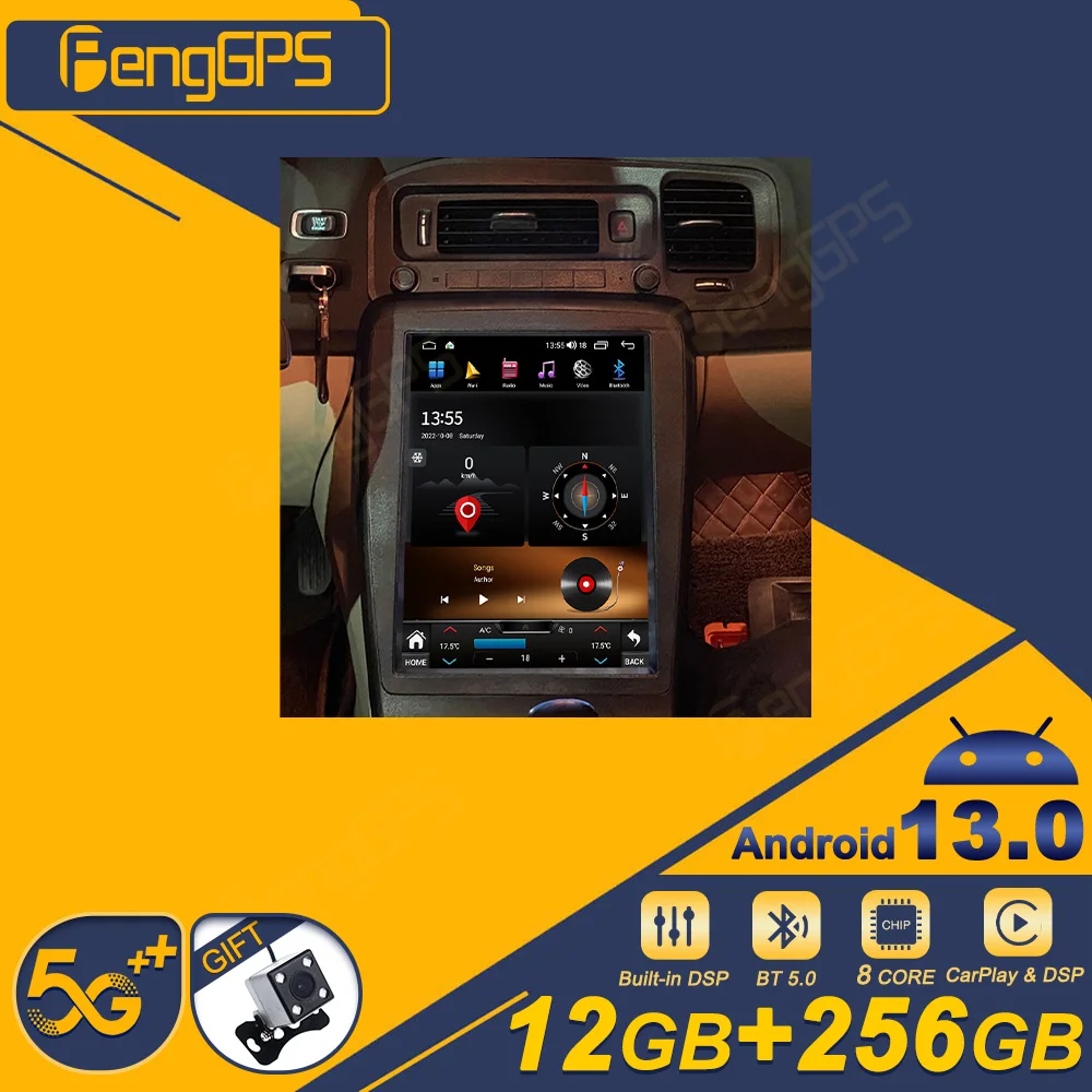 

For Volvo S60 V60 2011 - 2018 Android 13.0 6G+128GB Car Radio GPS Navigation Tesla Style Multimedia DVD Player Auto Stereo DSP