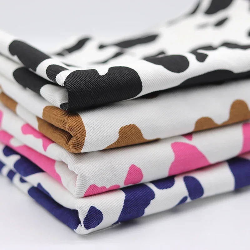 

Pure Cotton Denim Printed Fabric Thickening Cream Style Twill for Clothing Creative Designer Diy Sew Material By The Meter Cloth