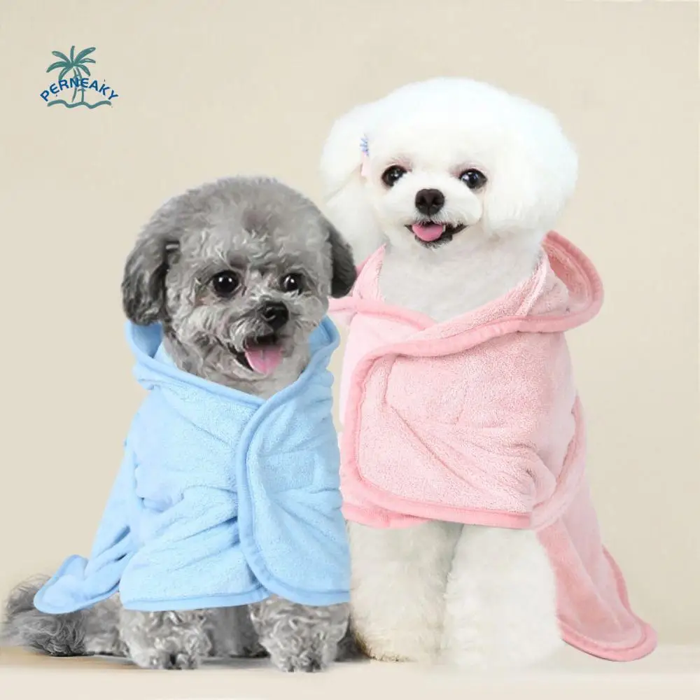 

Practical Super Absorbent Pet Bathrobe Soft Comfortable Dog Quick Drying Towel Adjustable Microfiber Dog Bath Towel Indoor