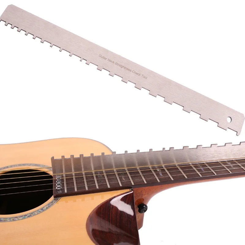 Guitar Neck Notched Straight Edge Luthiers Tool Fret Rocker Leveler for Gibson Fender or Guitar Fretboard and Frets