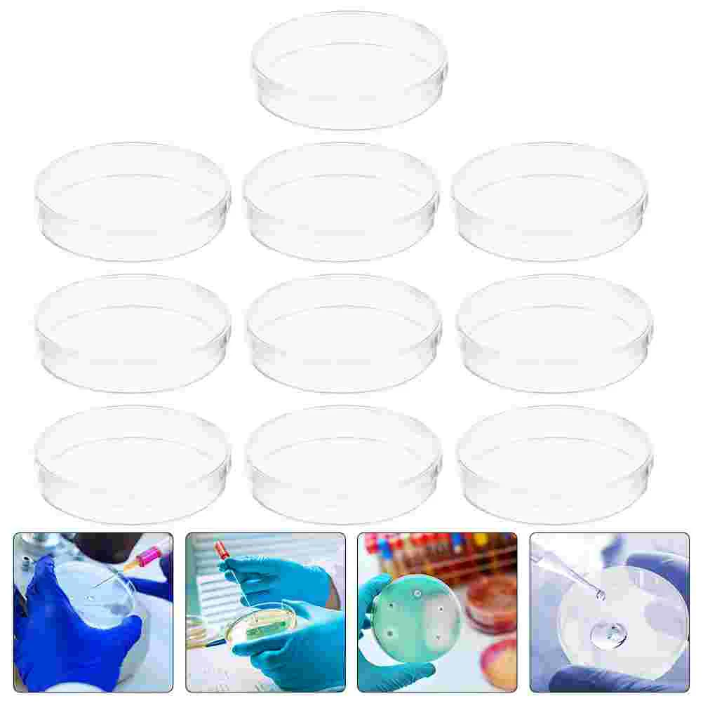 10pcs Clear Petri Dish Science Laboratory Petri Dishes Tissue Culture Dish with Lid