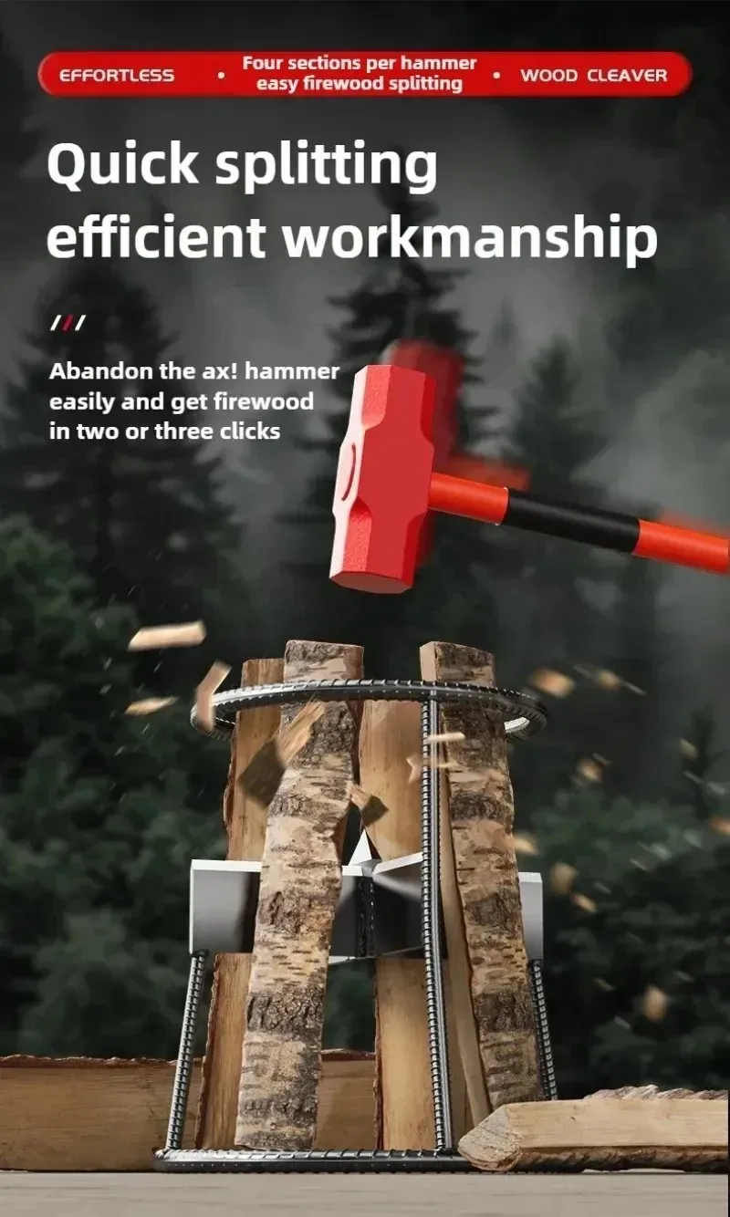 1 Set Neueste Modelle Manueller Holzspalter Holzfäller-Ausrüstung Brennholz-Spaltmaschine Metall-Holzhackmaschine Schneidwerkzeug Holzspalter – Detail 3