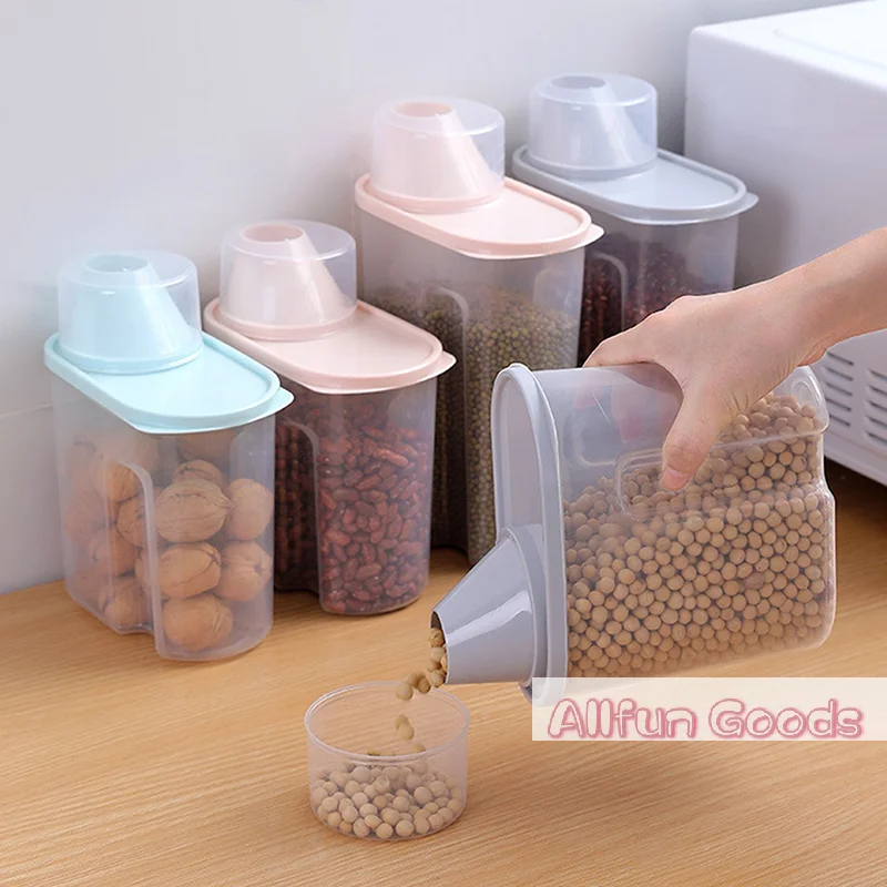[TG835]Grain Storage Container With Measuring Cup Food Storage Box Dry Goods Airtight Container Rice Bucket