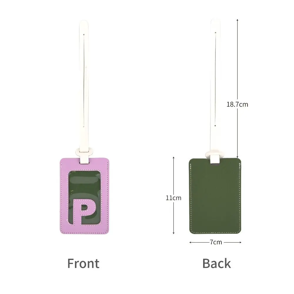 

Solid Color 26 Letter Name Luggage Tag Baggage Name Tags Information Card Airplane Suitcase Tag Travel Accessories PU