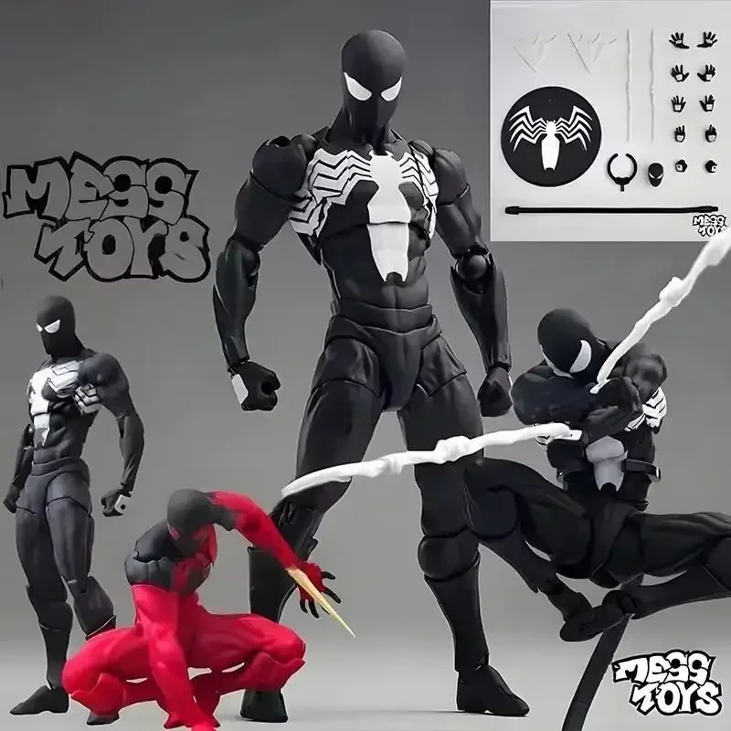 

Mess Toys Spider Man Symbiote Black Suit Neighbor Scarlet Spider Spiderman Messtoys Anime Action Figure Gifts Toys