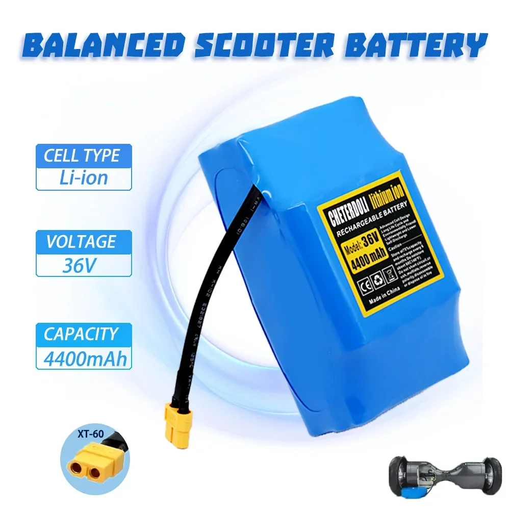 Long-lasting 10S2P 36V 4400mAh lithium rechargeable battery for electric self-balancing scooter