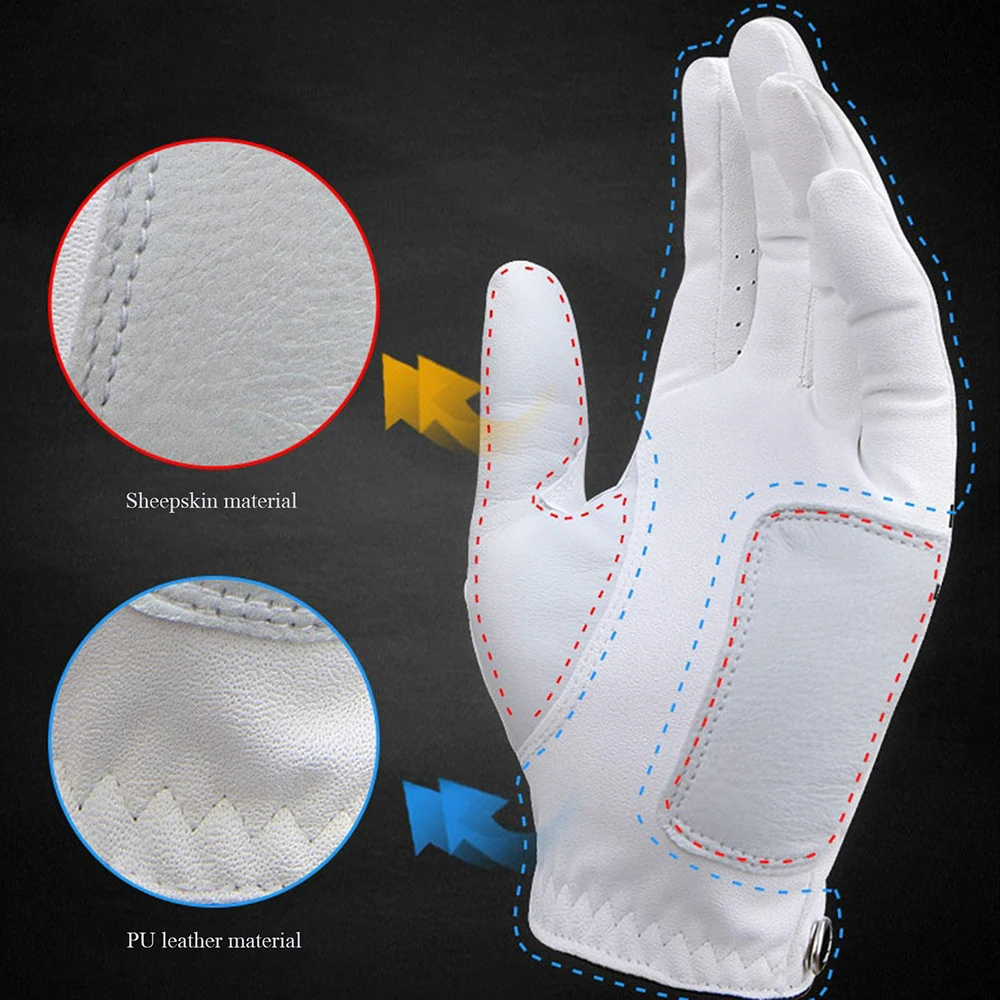 1Pcs PGM Golf Golve Men\'s Sheepskin Mix PU Breathable Material Left/Right Hand Gloves With Mark Men\'s Golf Gloves