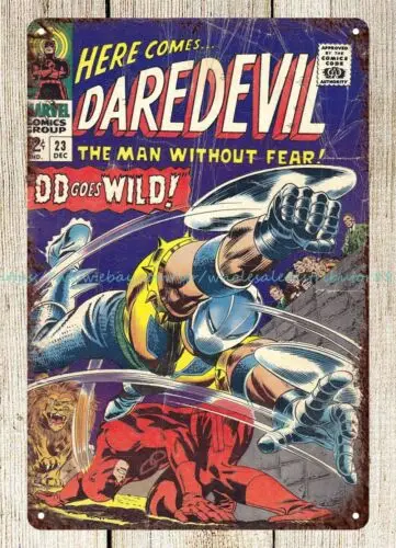 1pcs living room decor  superhero daredevil Comics 1966 metal tin sign