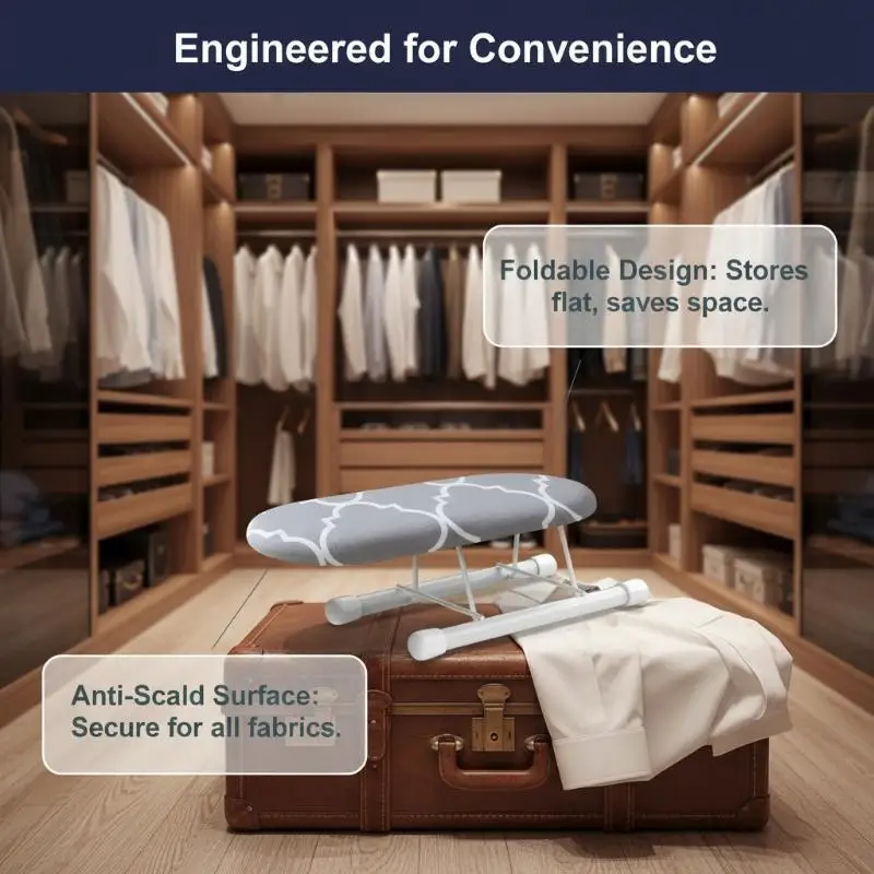 Portable Mini Ironing Board Rack For Clothes, Sleeves And Shirts - Small Size, Easy To Store And Carry