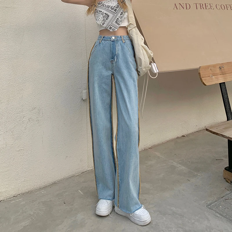 Women Casual High Waist oversized Summer Denim Pants 2024 New Wide Leg Jeans Streetwear Vintage Loose Blue Boyfriend Trousers