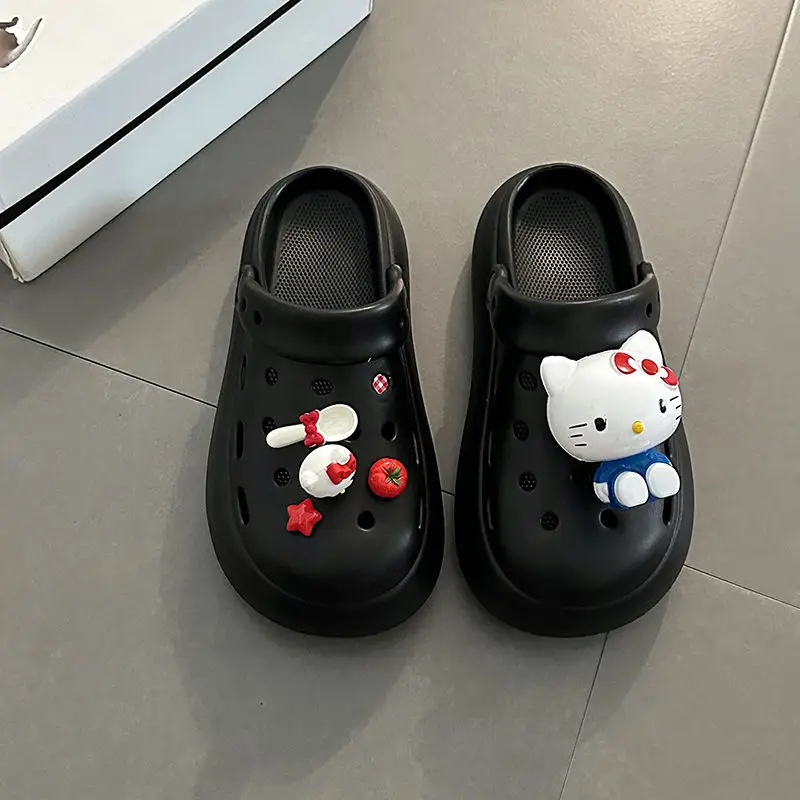 

Cute Hello Kitty Women Cool Slippers Korean Version Sanrio Ins Eva Beach Home Comfort Thick Sole Girl Outdoor Wear Cool Slippers