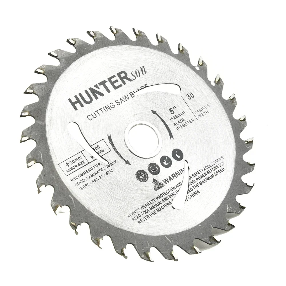 1pc 125mm 5inch Carbide Saw Blade 30T Wood Cutting Disc For Cutting Wood Solid Wood Composite Board Circular Saw Blade 12000 RPM