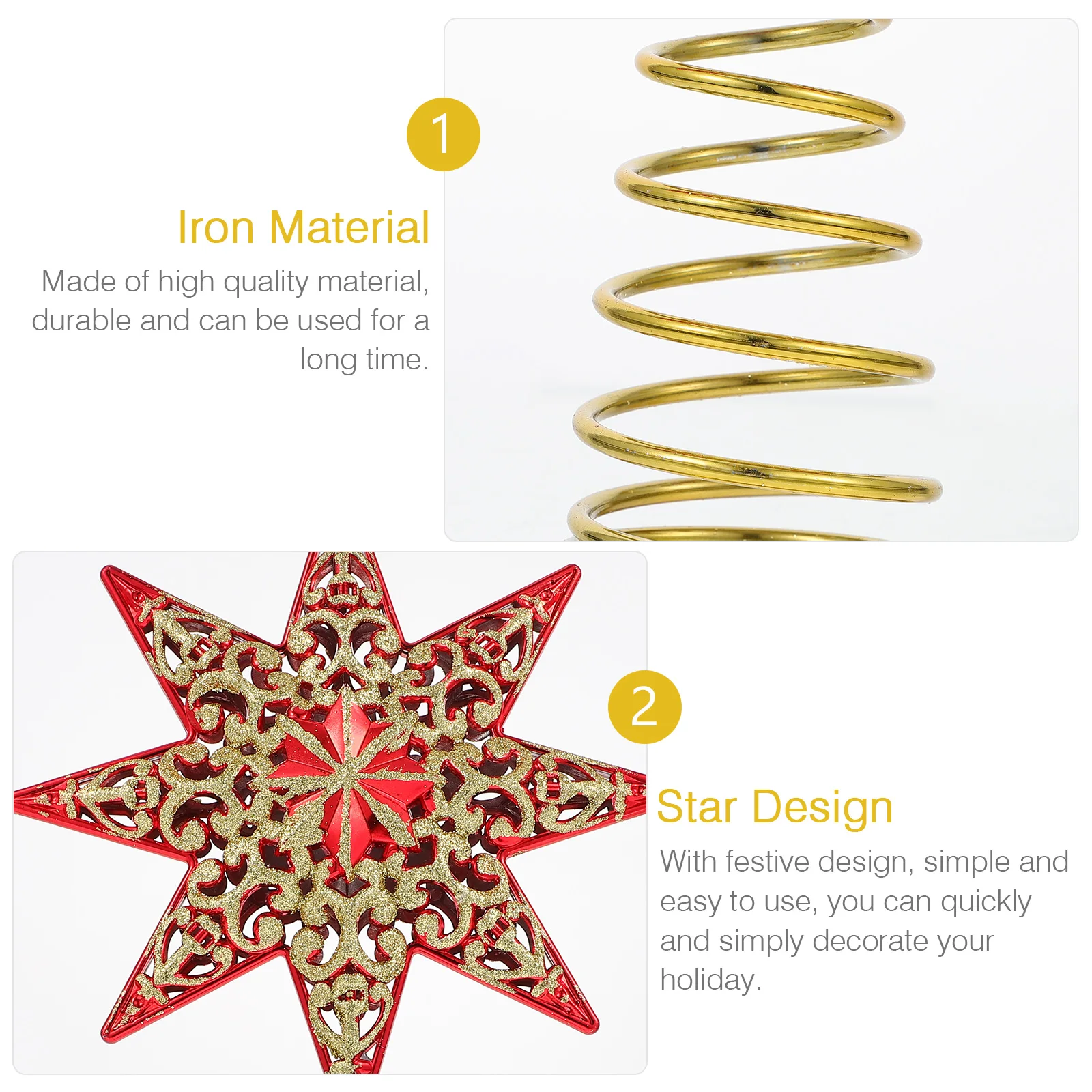 

1Pcs Christmas Tree Star Topper Beautiful Color Xmas Tree Decoration Christmas Adornment Home Party Decor Star Ornament