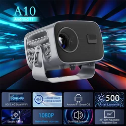 HY310 Proyector 4K Android 11 Smartphone Native 1080*720P 390ANSI 2.4G&5G Dual BT5.0 Bass Design Cinema Portable Home Projector