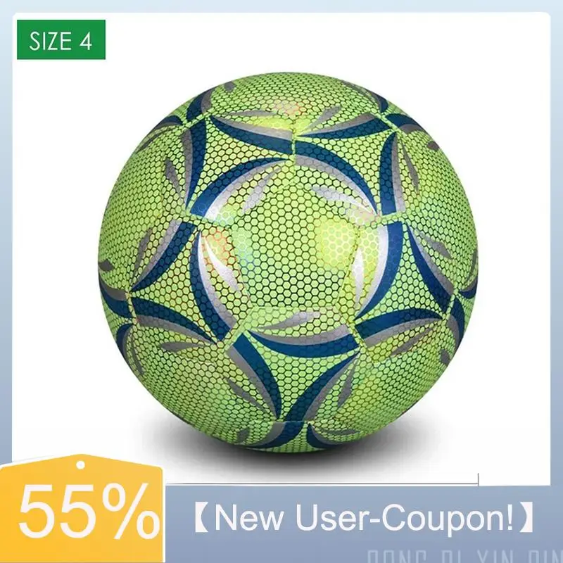 【New User-Coupon!】Reflective Football Dazzling Glow In The Dark Training And Game Ball Long-Lasting Brightness