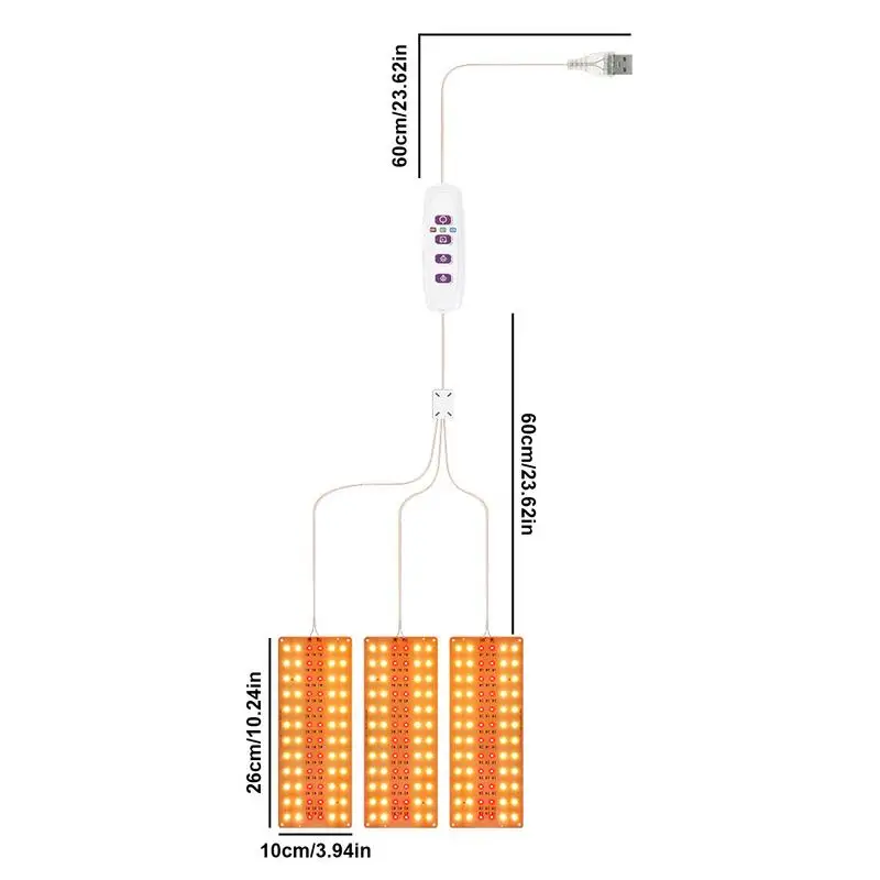 Luz LED de espectro completo para cultivo de plantas de interior, lámpara de encendido y apagado automático con temporizador de 8/12/16H, suculentas