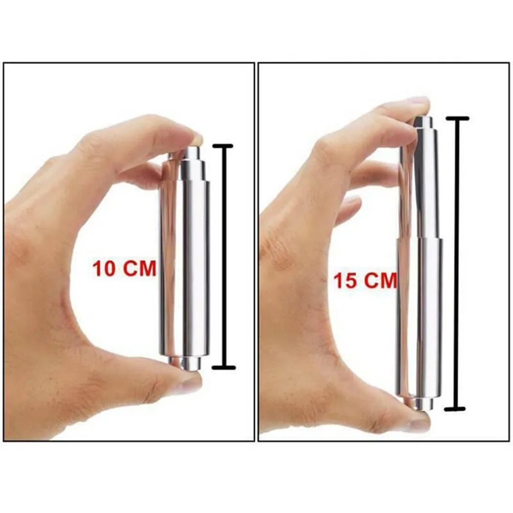 Bathroom Toilet Roll Paper Towel Shaft Chromium Plated Spring Telescoping Roll Spindle Spring Loaded Replacement Insert Holder