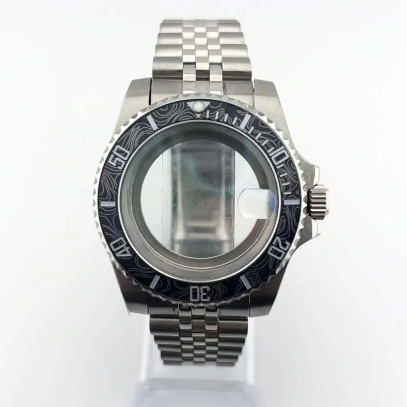 

Корпус Submariner 40 мм из нержавеющей стали 316L, браслет Jubille с карбоновым волокном, светящийся безель C3, подходит для автоматических механизмов NH34, NH35, NH36.