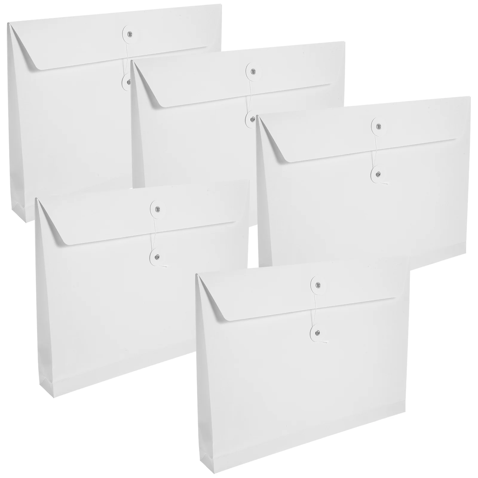 Sacs de fichiers en papier Kraft A4, 5 pièces, 34x25x4cm, 250g, ganizers de documents, bouton de ficelle, rangement de fournitures de bureau