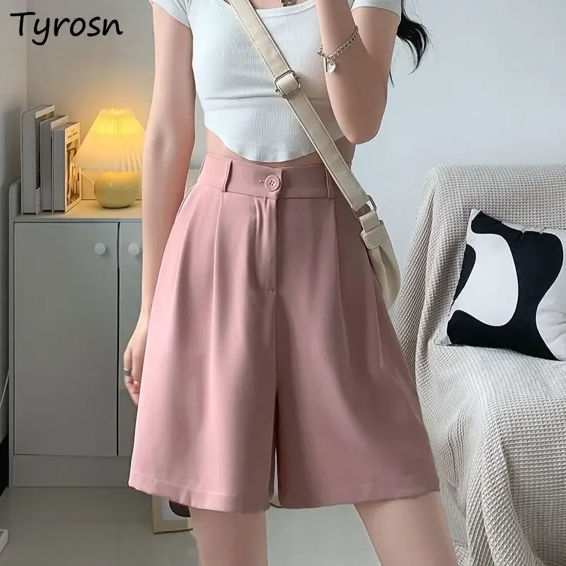 

Shorts Women Simple Solid Sweet All-match A-line High Waist Tender Leisure Korean Style Fashion Elegant Soft Loose Ladies Cozy