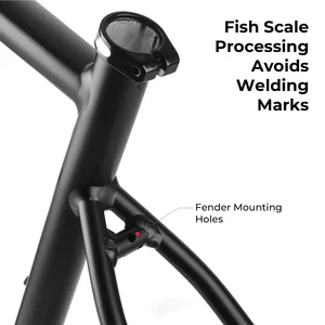 Speedone road bike with rigid fork set, ultra -length aluminum alloy, internal routing, gravel bike, 142x12mm, 700c 7 Main Sales Bicycle Gravel - №7