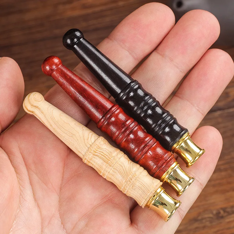 

solid wood Smoking Pipe Mouth Tips Tobacco Pipe Removable Conical Pipes for Smoking Cleaning Holder Men Gift