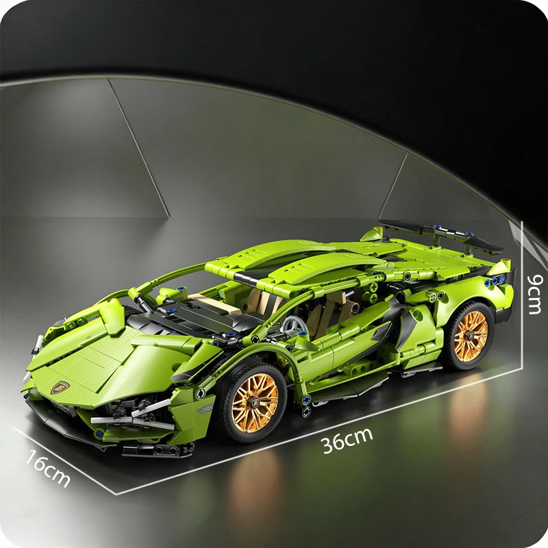 Technology Racing Car Block Model 1280PCS+ 1:14 Motion Speed Car Model Mechanical Super Block Assembly Toy Children Adult Gifts