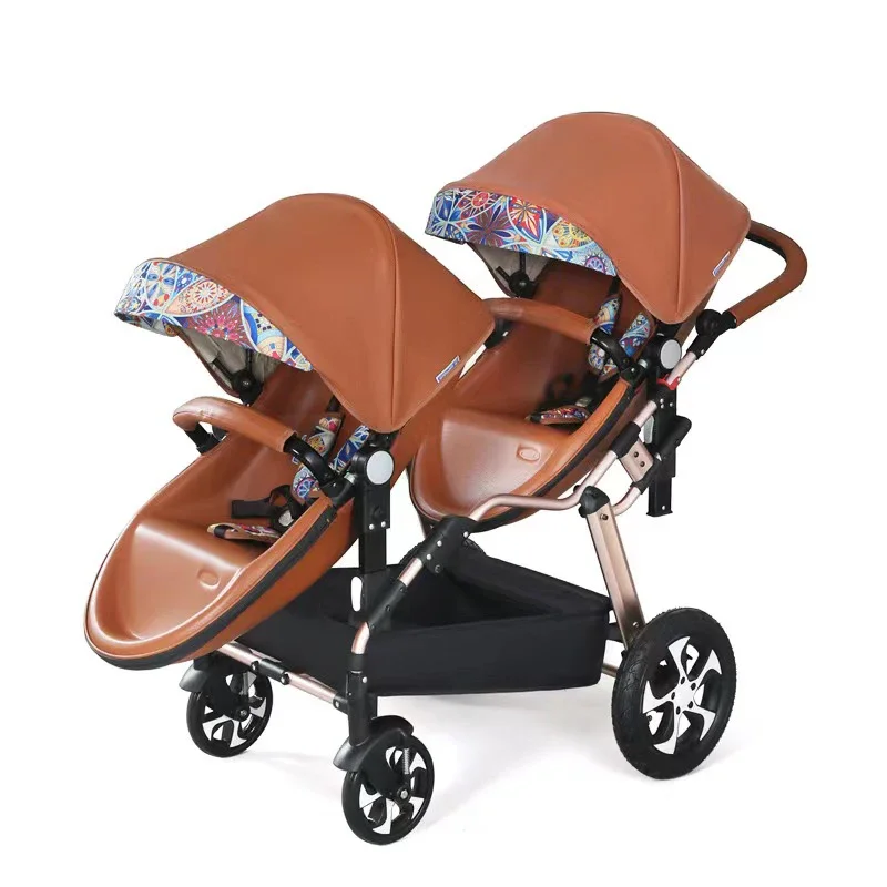 2024 Whole sale Top Quality Portable luxury baby twins Baby jogger newborn Stroller double foldable combo 2 in 1 for infant