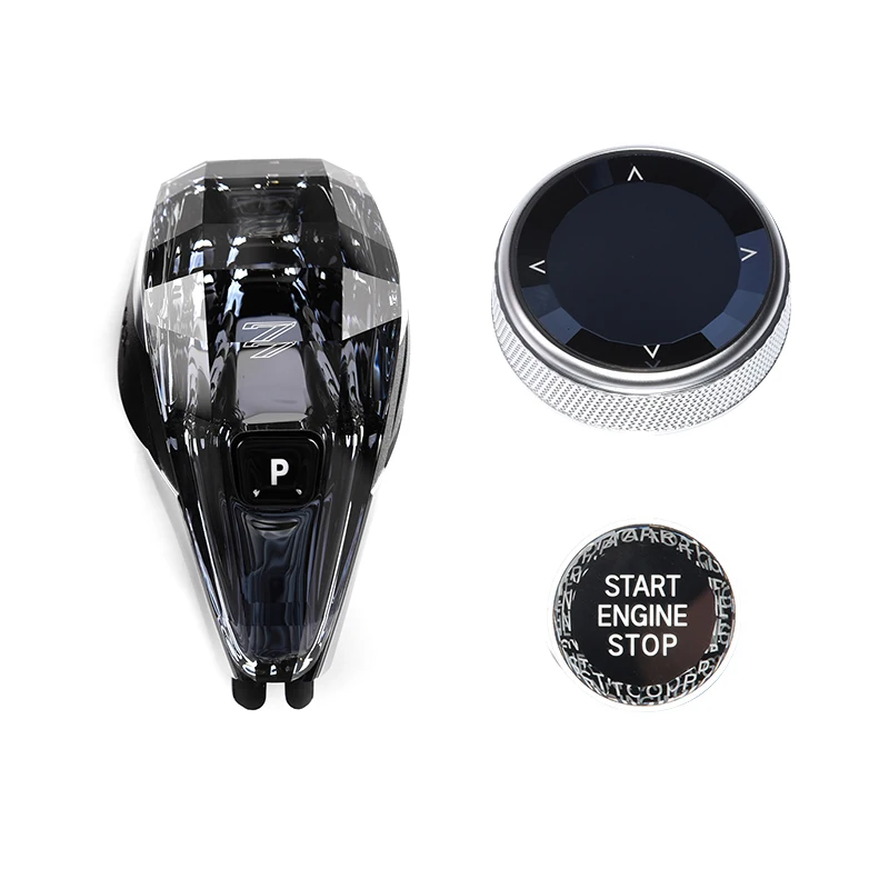 Crystal Gear Shift Knob 3 Pieces Set For BMW 5 7 Series G30 G12 X3 G01 G08 X4 G02 6GT G32 Automatic Gear Lever