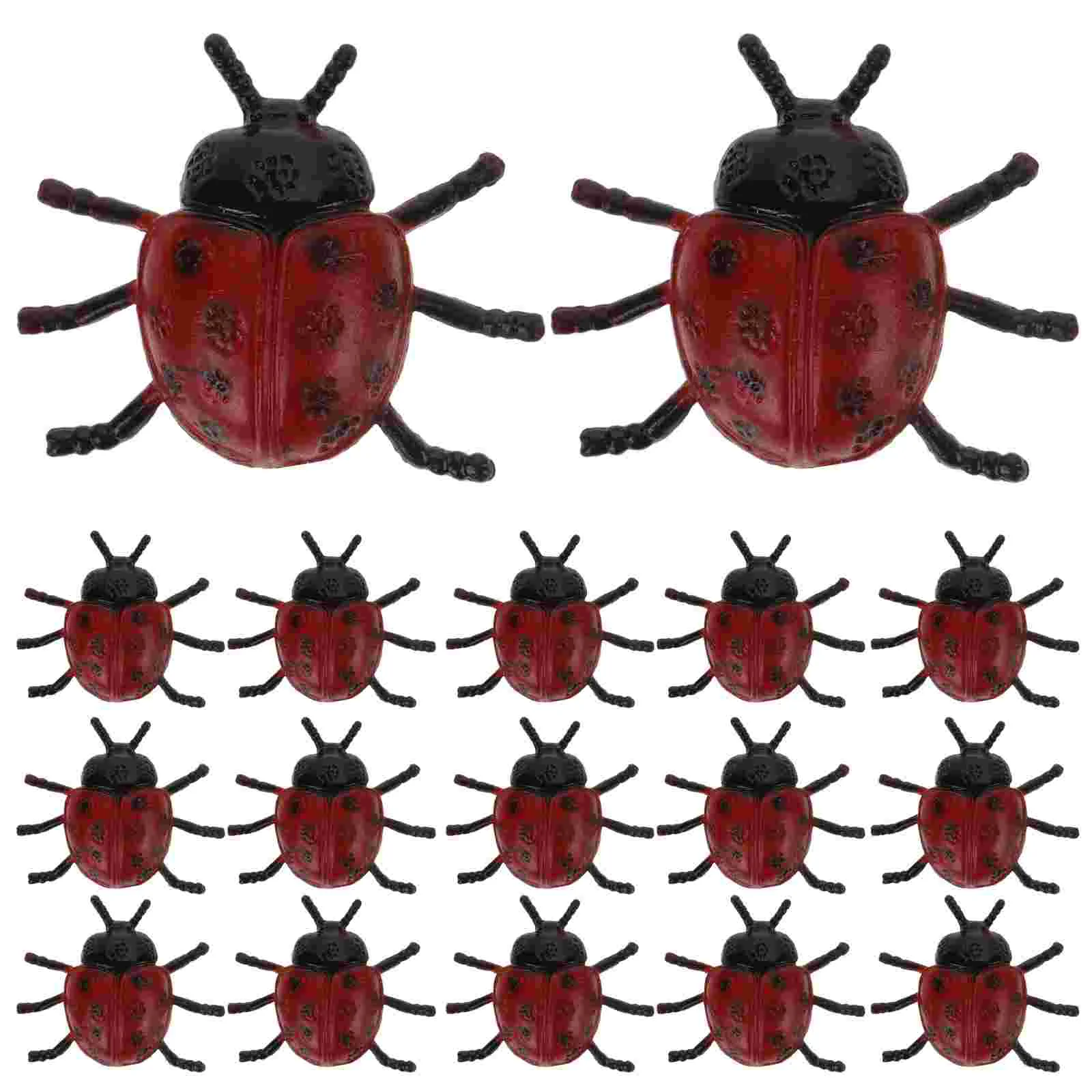 30 Pcs Decorate Pvc Simulation Ladybug Toddler Halloween Party Decoration Plastic Ladybugs