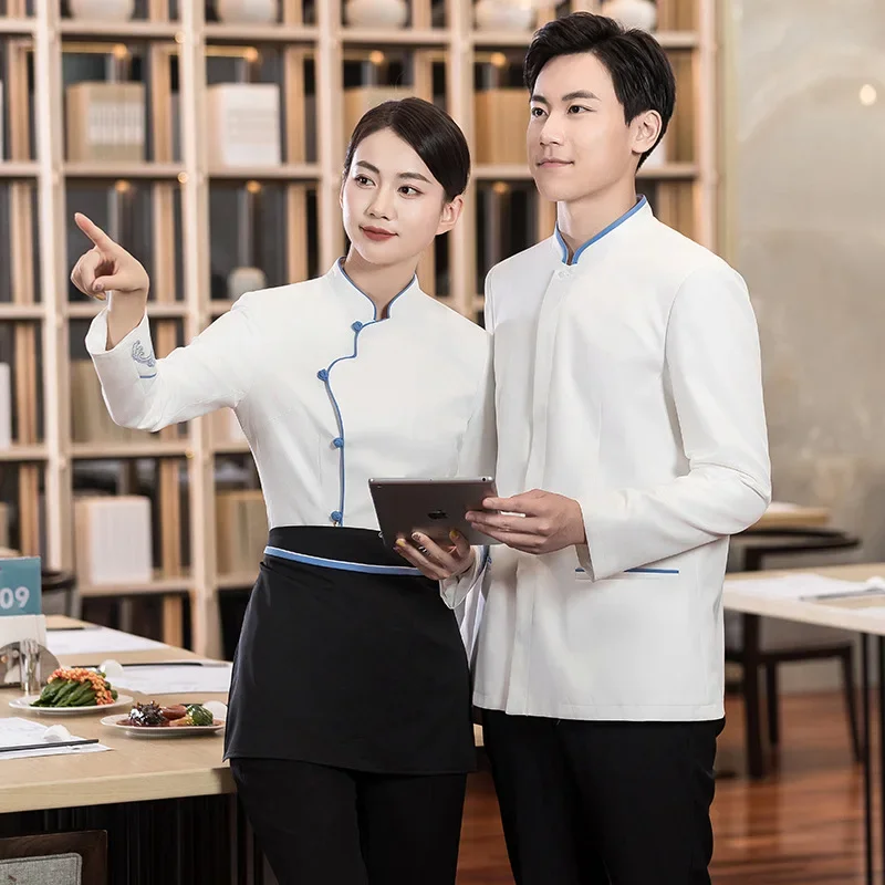 Hotel Restaurant Waiter Uniforms Long-sleeved Catering Food Service Waiter Overalls Fast Food Chef Western Restaurant Jacket