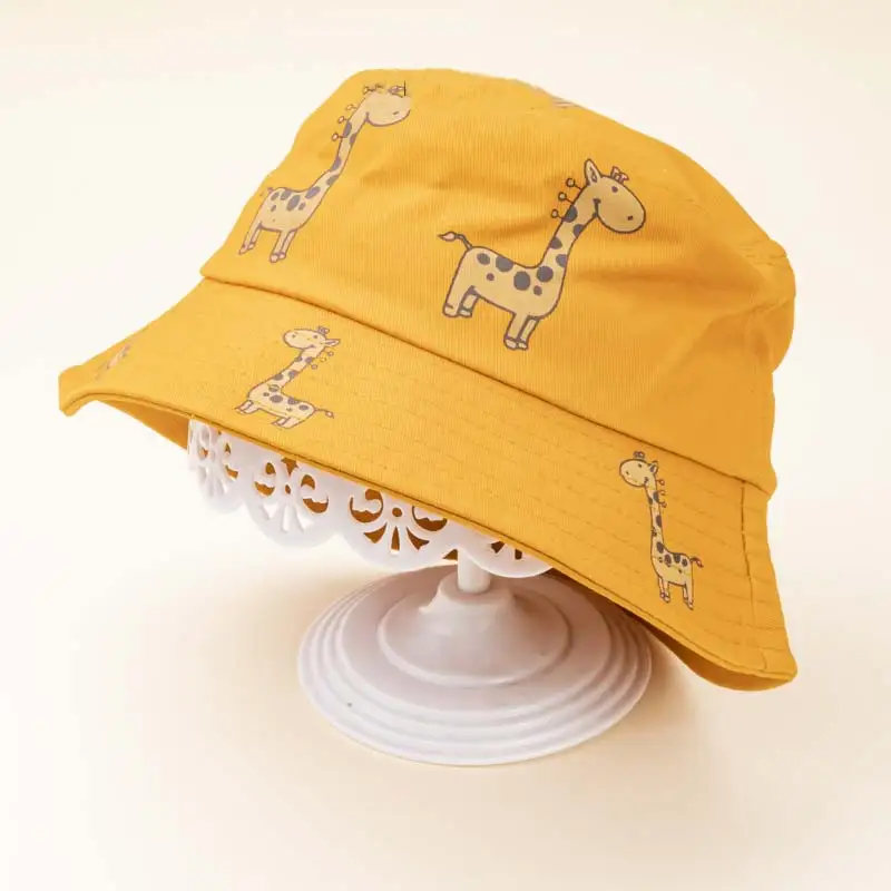 Cartoon Giraffe Baby Bucket Cap Outdoor Beach Children Sun Hat Kids Panama Cap Baby Boys Girls Cap