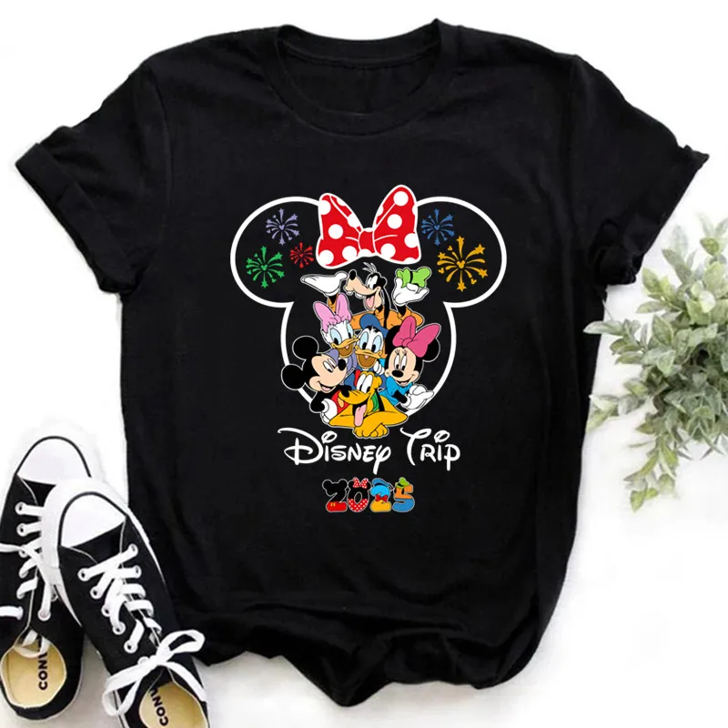 Lustiges goldenes Disney 2025, Damen-T-Shirt, Sommer-Damenbekleidung, T-Shirts, lässige Kurzarm-T-Shirts