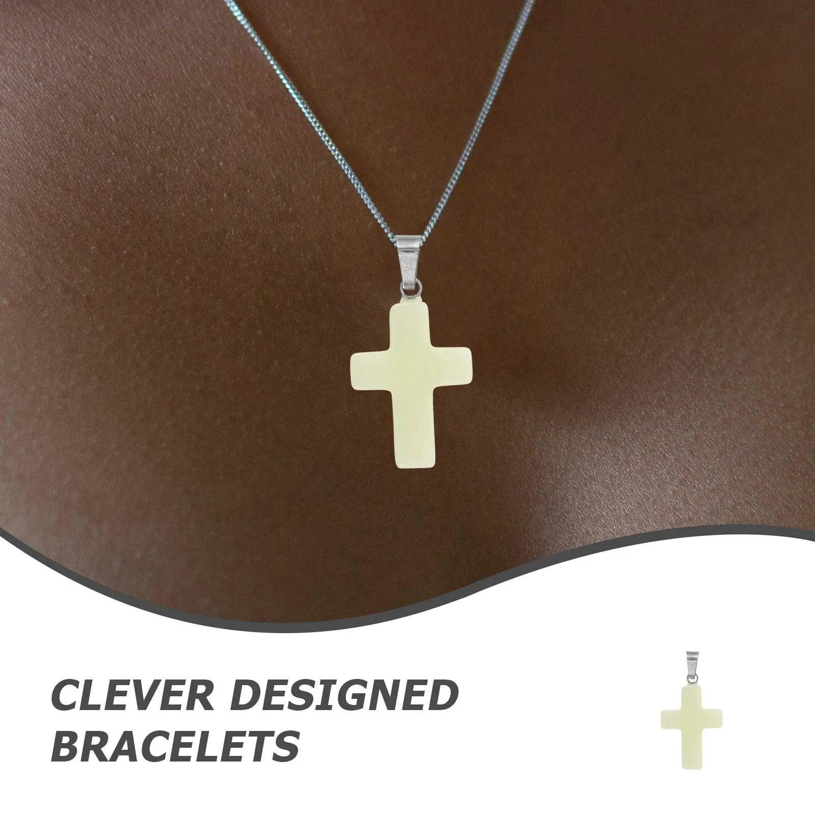 

10Pcs Agate And Night Glow Stone Cross Pendants For Creative Necklace Decor
