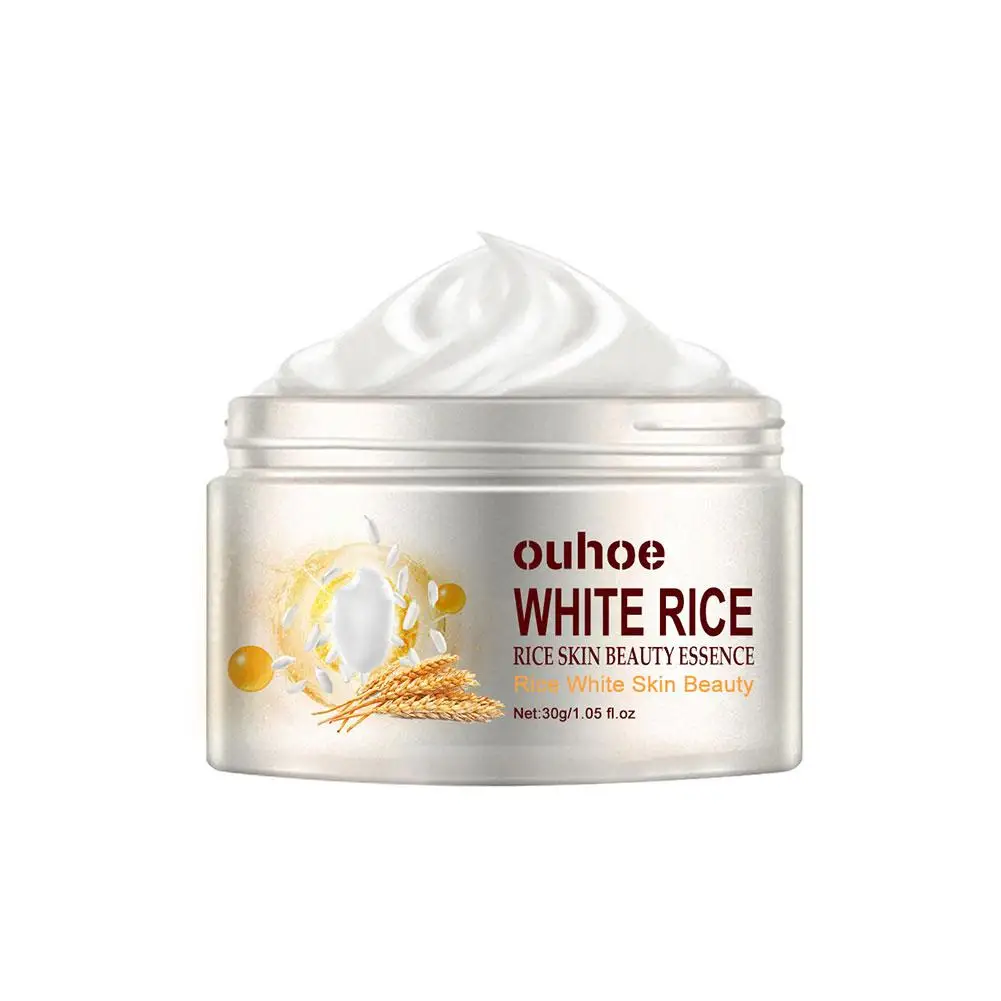 Arroz blanco antienvejecimiento para eliminar arrugas, crema hidratante nutritiva, reafirmante, acné, blanqueamiento, eliminación de poros y crema Cr C0q5, 30g