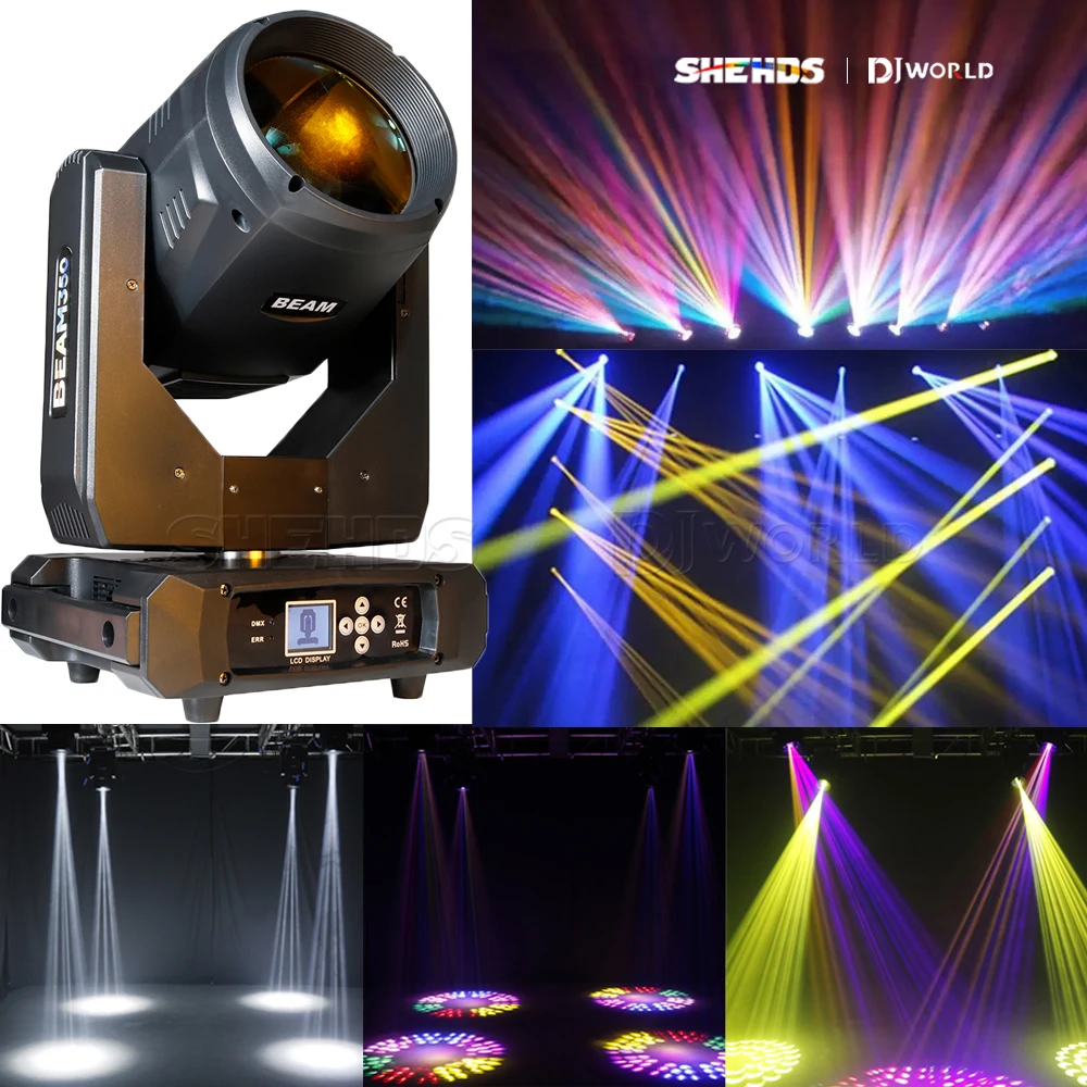 Luces de cabeza móvil Buld 17R, 2 piezas, 350W, controlador DMX512 de varios colores para escenario, DJ, discoteca, actuación, clubes de boda